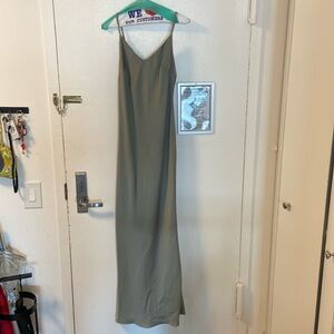Olive long slip dress